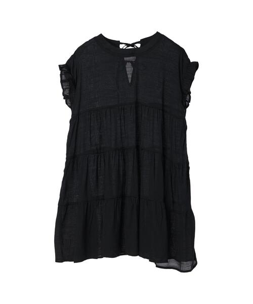 koe(コエ)の「ティアードチュニック*(チュニック・レディース・ブラック/ブラウン/カーキ/グレイッシュベージュ・M)」の6枚目の写真