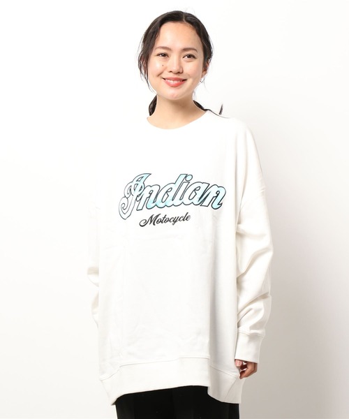 sunny branch(サニーブランチ)の「★INDIAN★サテン刺繍オーバーサイズトレーナー(スウェット・レディース・グリーン/ブラック/ブルーグレー/グレイッシュベージュ/オフホワイト・MEDIUM/X-LARGE/LARGE)」の2枚目の写真