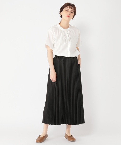 studio CLIP（スタディオクリップ）の「シングルガーゼ襟フリルスリーブブラウス[プラスサイズあり]（Tシャツ/カットソー・レディース・グリーン/ブラック/オフホワイト/アイボリー/ライトブルー/ベージュ/ライトグレー/ラベンダー/ライトグリーン・XXX-LARGE/XX-LARGE/MEDIUM/LARGE/X-LARGE）」の15枚目の写真