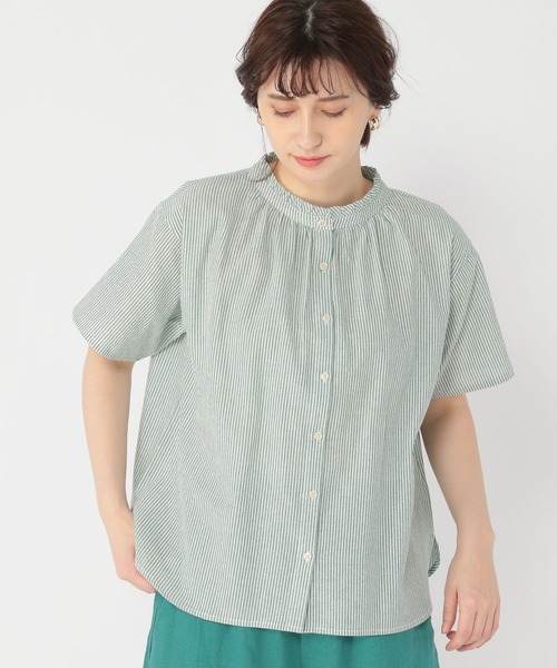 studio CLIP（スタディオクリップ）の「シングルガーゼ襟フリルスリーブブラウス[プラスサイズあり]（Tシャツ/カットソー・レディース・グリーン/ブラック/オフホワイト/アイボリー/ライトブルー/ベージュ/ライトグレー/ラベンダー/ライトグリーン・XXX-LARGE/XX-LARGE/MEDIUM/LARGE/X-LARGE）」の19枚目の写真