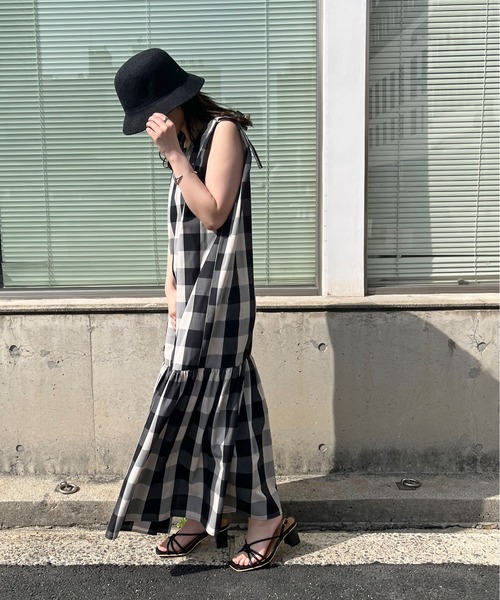 prose verse（プロズヴェール）の「《WEB限定》バックリボンブロックチェックワンピース（ワンピース・レディース・ブラック・MEDIUM）」の8枚目の写真