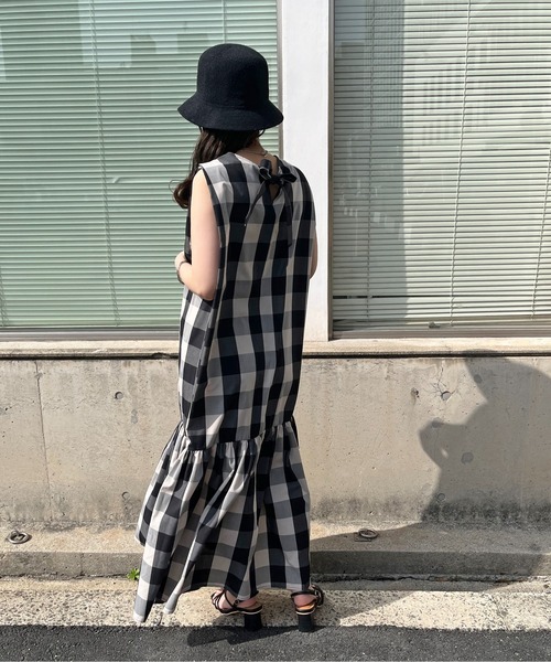 prose verse（プロズヴェール）の「《WEB限定》バックリボンブロックチェックワンピース（ワンピース・レディース・ブラック・MEDIUM）」の9枚目の写真