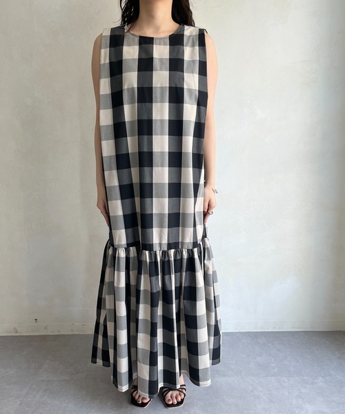 prose verse（プロズヴェール）の「《WEB限定》バックリボンブロックチェックワンピース（ワンピース・レディース・ブラック・MEDIUM）」の12枚目の写真