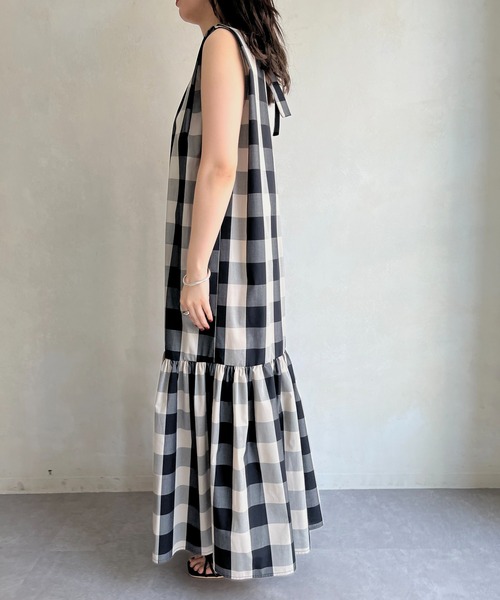 prose verse（プロズヴェール）の「《WEB限定》バックリボンブロックチェックワンピース（ワンピース・レディース・ブラック・MEDIUM）」の13枚目の写真