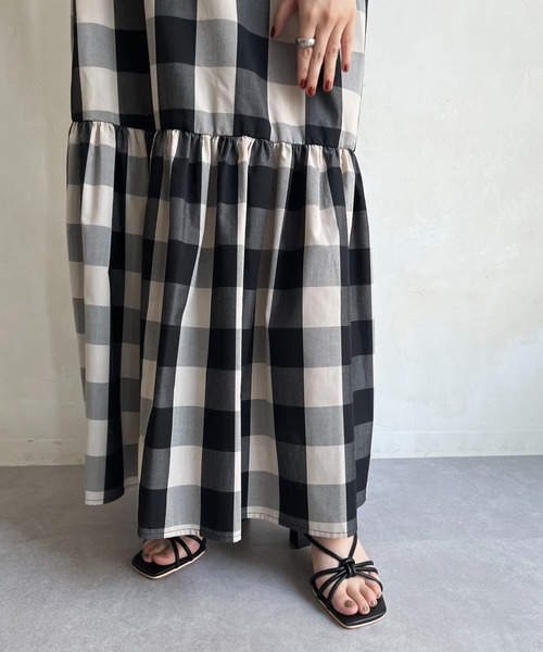 prose verse（プロズヴェール）の「《WEB限定》バックリボンブロックチェックワンピース（ワンピース・レディース・ブラック・MEDIUM）」の14枚目の写真