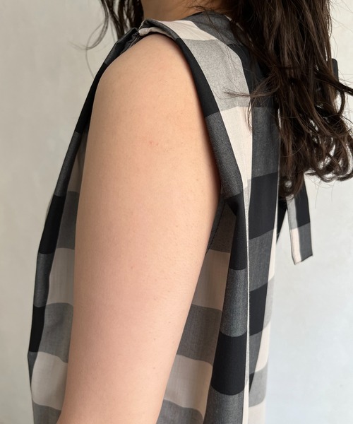 prose verse（プロズヴェール）の「《WEB限定》バックリボンブロックチェックワンピース（ワンピース・レディース・ブラック・MEDIUM）」の16枚目の写真