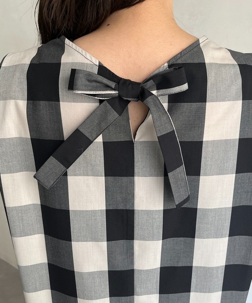 prose verse（プロズヴェール）の「《WEB限定》バックリボンブロックチェックワンピース（ワンピース・レディース・ブラック・MEDIUM）」の17枚目の写真