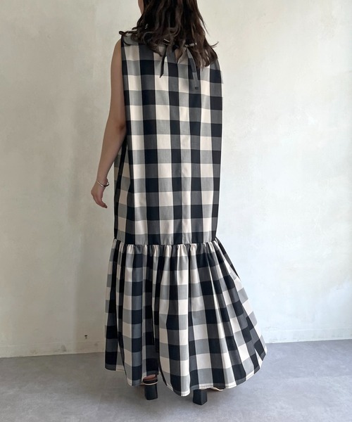 prose verse（プロズヴェール）の「《WEB限定》バックリボンブロックチェックワンピース（ワンピース・レディース・ブラック・MEDIUM）」の19枚目の写真