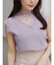 MERCURYDUO | ノースリレースドッキングカシュクールニット(ニット/セーター)