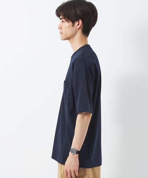 green label relaxing(グリーンレーベルリラクシング)の「CSN ドライウールミックス クルー 半袖 カットソー Tシャツ -ウォッシャブル・吸水速乾-(Tシャツ/カットソー・メンズ・ライトグレー/ダークグリーン/ネイビー/ピンク・S/M/L/XL/XS/XXL)」の12枚目の写真