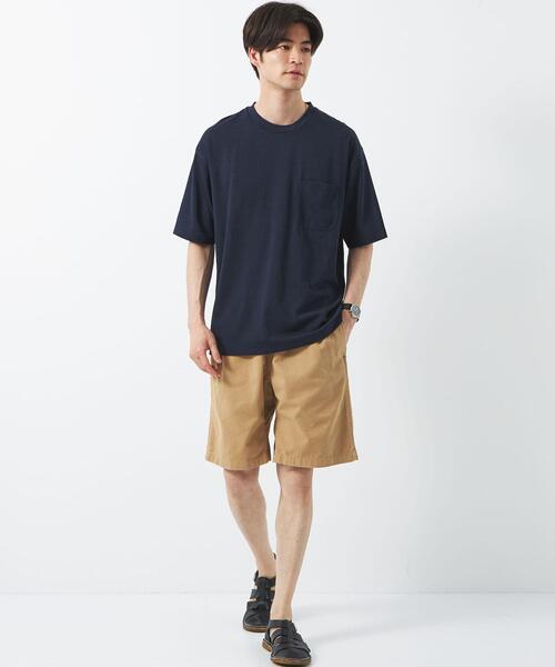 green label relaxing(グリーンレーベルリラクシング)の「CSN ドライウールミックス クルー 半袖 カットソー Tシャツ -ウォッシャブル・吸水速乾-(Tシャツ/カットソー・メンズ・ライトグレー/ダークグリーン/ネイビー/ピンク・S/M/L/XL/XS/XXL)」の14枚目の写真