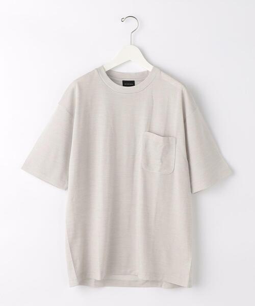 green label relaxing(グリーンレーベルリラクシング)の「CSN ドライウールミックス クルー 半袖 カットソー Tシャツ -ウォッシャブル・吸水速乾-(Tシャツ/カットソー・メンズ・ライトグレー/ダークグリーン/ネイビー/ピンク・S/M/L/XL/XS/XXL)」の16枚目の写真