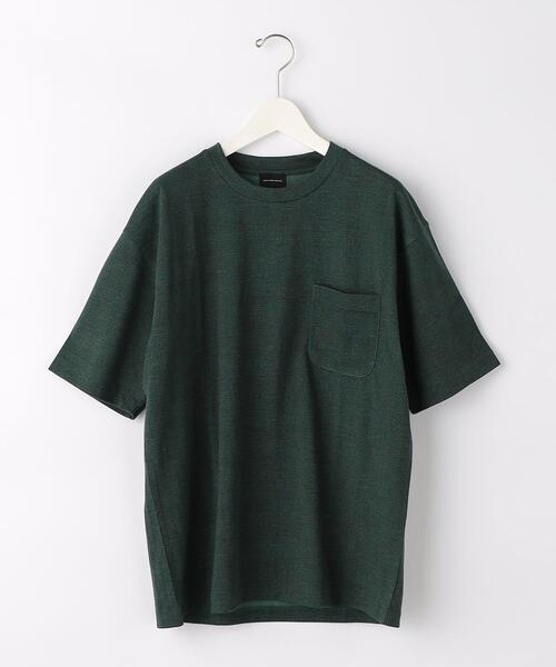 green label relaxing(グリーンレーベルリラクシング)の「CSN ドライウールミックス クルー 半袖 カットソー Tシャツ -ウォッシャブル・吸水速乾-(Tシャツ/カットソー・メンズ・ライトグレー/ダークグリーン/ネイビー/ピンク・S/M/L/XL/XS/XXL)」の20枚目の写真