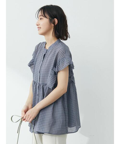 Green Parks(グリーンパークス)の「・SUGAR SPOON カラーギンガムブラウス(シャツ/ブラウス・レディース・ネイビー/オレンジ/ラベンダー・FREE)」の10枚目の写真