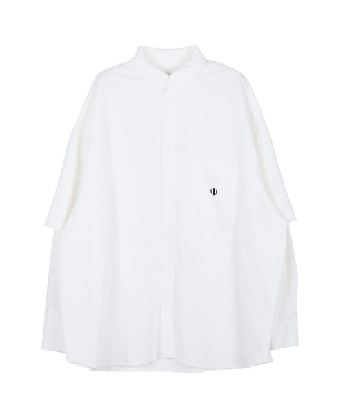 ANGLAN（アングラン）の「ANGLAN / アングラン Wide Layered Oxford Shirt ワイド レイヤード オックスフォードシャツ（シャツ/ブラウス・メンズ・ブルー/ストライプ/ホワイト・FREE）」の20枚目の写真
