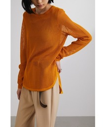 メッシュロングスリーブニット