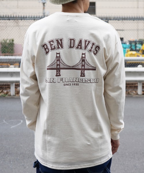BEN DAVIS(ベンデイビス)の「《BEN DAVIS》PRINT LONG SLEEVE/プリント長袖Tシャツ(Tシャツ/カットソー・メンズ・ブラック/ホワイト/ナチュラル・MEDIUM/LARGE/SMALL)」の3枚目の写真