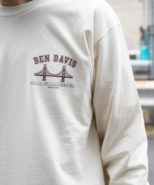 BEN DAVIS(ベンデイビス)の「《BEN DAVIS》PRINT LONG SLEEVE/プリント長袖Tシャツ(Tシャツ/カットソー・メンズ・ブラック/ホワイト/ナチュラル・MEDIUM/LARGE/SMALL)」の9枚目の写真
