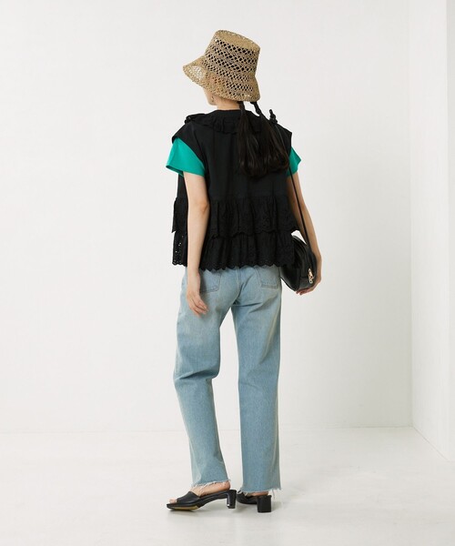 FREAK'S STORE（フリークスストア）の「スカラップレースノースリーブブラウス（シャツ/ブラウス・レディース・ブラック/オフホワイト/オリーブ・ﾌﾘ-）」の8枚目の写真