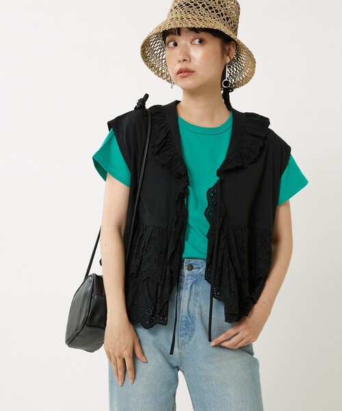 FREAK'S STORE（フリークスストア）の「スカラップレースノースリーブブラウス（シャツ/ブラウス・レディース・ブラック/オフホワイト/オリーブ・ﾌﾘ-）」の22枚目の写真