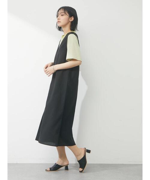 Green　Parks（グリーンパークス）の「Iラインロングジャンスカ（ワンピース・レディース・ブラック/ベージュ・FREE）」の9枚目の写真