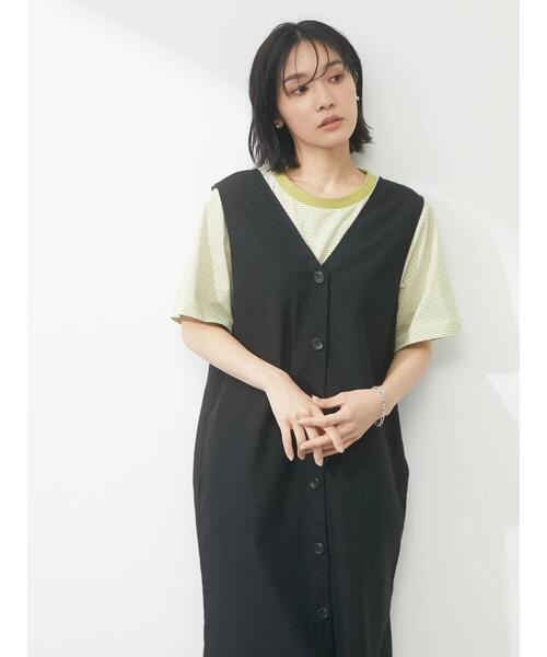 Green　Parks（グリーンパークス）の「Iラインロングジャンスカ（ワンピース・レディース・ブラック/ベージュ・FREE）」の11枚目の写真