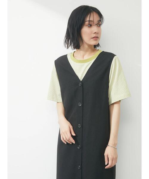 Green　Parks（グリーンパークス）の「Iラインロングジャンスカ（ワンピース・レディース・ブラック/ベージュ・FREE）」の12枚目の写真