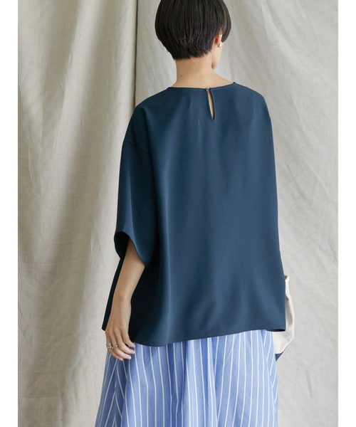 AMERICAN HOLIC（アメリカンホリック）の「サラックスサイドスリットブラウス（シャツ/ブラウス・レディース・ネイビー/アイボリー・L/M）」の8枚目の写真