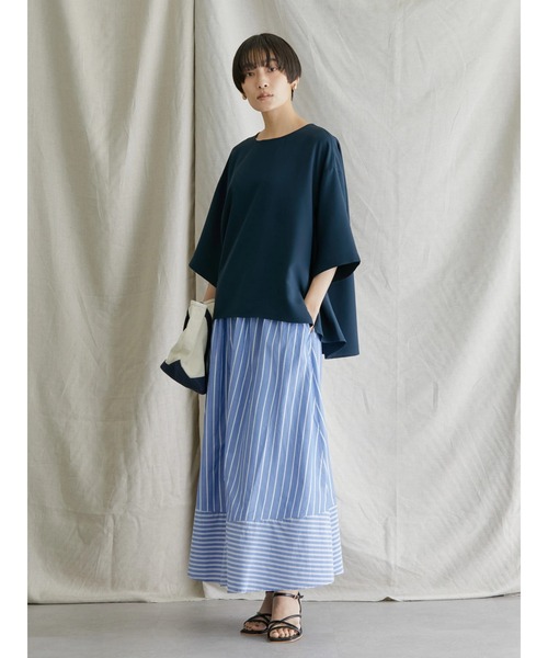 AMERICAN HOLIC（アメリカンホリック）の「サラックスサイドスリットブラウス（シャツ/ブラウス・レディース・ネイビー/アイボリー・L/M）」の9枚目の写真