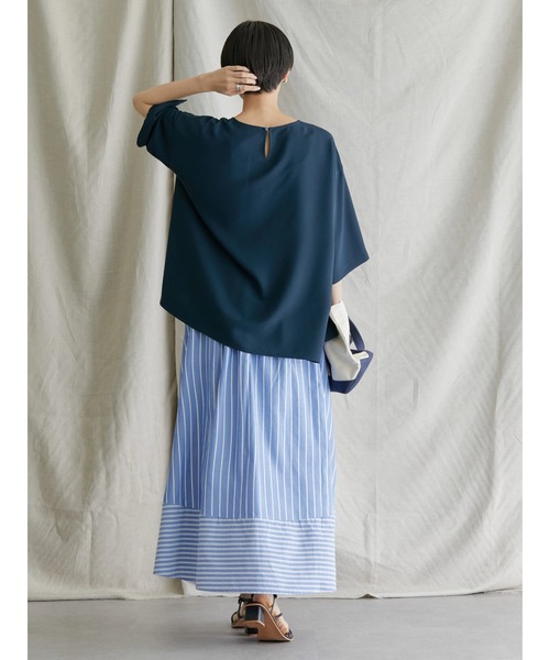 AMERICAN HOLIC（アメリカンホリック）の「サラックスサイドスリットブラウス（シャツ/ブラウス・レディース・ネイビー/アイボリー・L/M）」の11枚目の写真