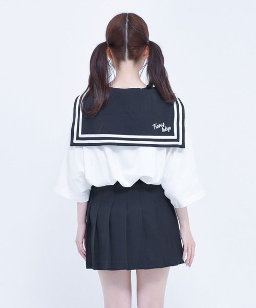 TRAVAS TOKYO - Sailor collor H/S Shirts セーラーカラー半袖シャツ　青 TRAVAS TOKYO（トラバス トウキョウ）の「『TRAVAS TOKYO