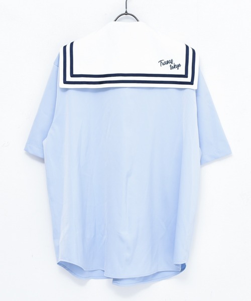 TRAVAS TOKYO（トラバス トウキョウ）の「『TRAVAS TOKYO/トラバス トーキョー』Sailor collor H/S Shirts/セーラー襟半袖シャツ（シャツ/ブラウス・レディース・ホワイト/ブラック/サックスブルー・FREE）」の5枚目の写真