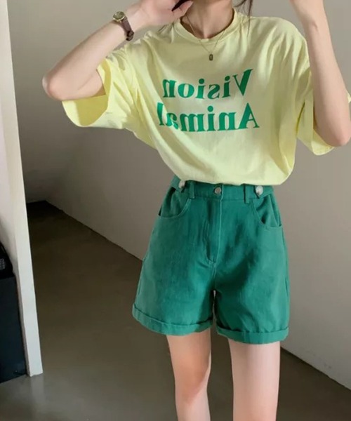 Auntie Rosa(アンティローザ)の「デニムショートパンツ(デニムパンツ・レディース・ホワイト/グリーン・FREE)」の7枚目の写真