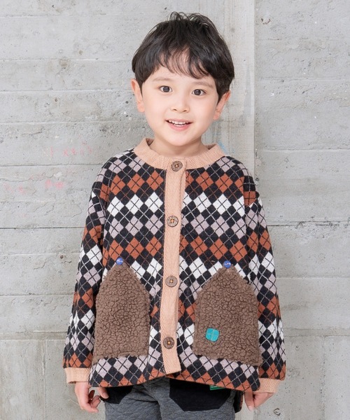 RAGMART(ラグマート)の「ジャカードジャケット(カーディガン/ボレロ・キッズ・ピンク/ブラック・120cm/100cm/130cm/110cm)」の2枚目の写真