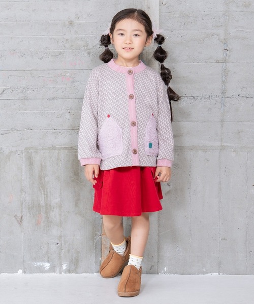 RAGMART(ラグマート)の「ジャカードジャケット(カーディガン/ボレロ・キッズ・ピンク/ブラック・120cm/100cm/130cm/110cm)」の6枚目の写真