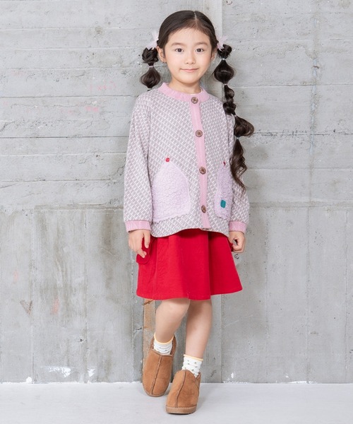 RAGMART(ラグマート)の「ジャカードジャケット(カーディガン/ボレロ・キッズ・ピンク/ブラック・120cm/100cm/130cm/110cm)」の7枚目の写真