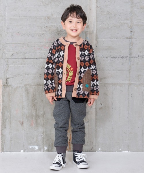 RAGMART(ラグマート)の「ジャカードジャケット(カーディガン/ボレロ・キッズ・ピンク/ブラック・120cm/100cm/130cm/110cm)」の4枚目の写真