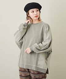 CUBE SUGAR（キューブシュガー）の「WEB限定スウェット長袖異素材切替プルオーバー（スウェット）」
