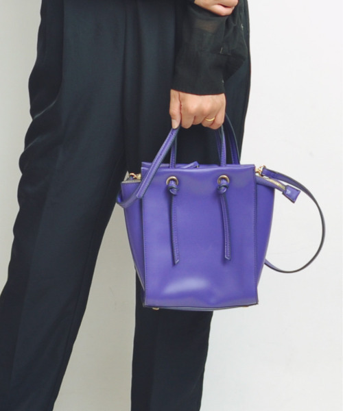 cache cache(カシュ カシュ)の「カシュカシュ cachecache / ノットハンドル縦長ミニトート(トートバッグ・レディース・ベージュ系その他/パープル/レッド/ブラック/ライトベージュ・FREE)」の4枚目の写真