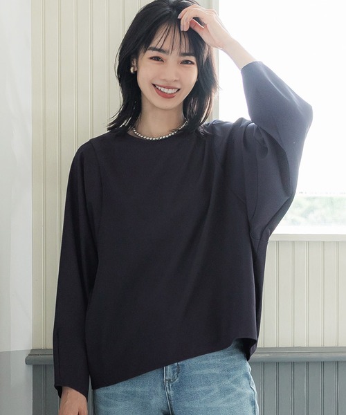 coca(coca)(コカ)の「ドルマンブラウス(シャツ/ブラウス・レディース・ホワイト/ネイビー・M/L)」の1枚目の写真