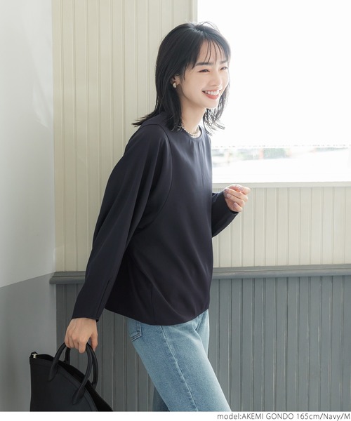 coca(coca)(コカ)の「ドルマンブラウス(シャツ/ブラウス・レディース・ホワイト/ネイビー・M/L)」の6枚目の写真