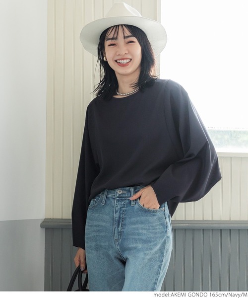 coca(coca)(コカ)の「ドルマンブラウス(シャツ/ブラウス・レディース・ホワイト/ネイビー・M/L)」の3枚目の写真