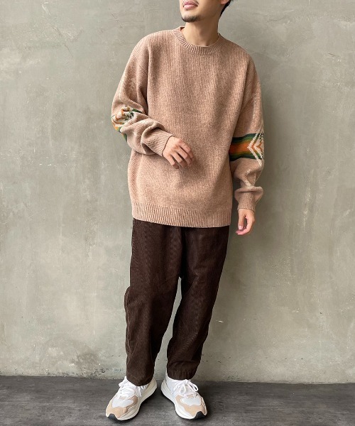 PENDLETON（ペンドルトン）の「[PENDLETON/ペンドルトン] 別注 バックデザイン クルーネックニット（ニット/セーター・レディース・グリーン/ベージュ/ブラック・S/M/L/XL）」の11枚目の写真