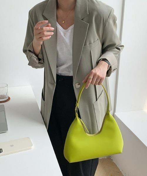 LAC-VERT(ラック・ヴェール)の「ワンハンドルコンパクトハンドバッグ(ハンドバッグ・レディース・ホワイト/ブラック/ダークブラウン/パープル/ブラウン/ピンク/グリーン/ライトイエロー・FREE)」の12枚目の写真