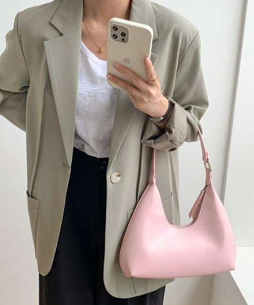 LAC-VERT(ラック・ヴェール)の「ワンハンドルコンパクトハンドバッグ(ハンドバッグ・レディース・ホワイト/ブラック/ダークブラウン/パープル/ブラウン/ピンク/グリーン/ライトイエロー・FREE)」の9枚目の写真