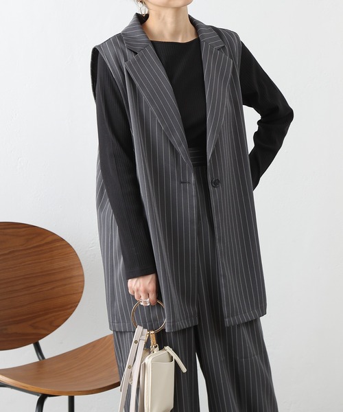 【美品】Y’s ワイズ｜ドット×ストライプ テーラードベスト 日本製 美品】Y's ワイズ｜ドット×ストライプ テーラードベスト 日本製