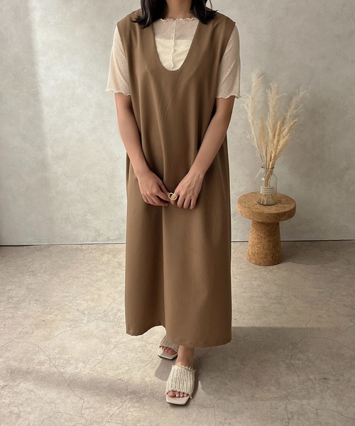 apres jour clair（アプレジュールクレア）の「【apres jour clair】２WAYシアーリブメロートップス【ZOZOTOWN限定アイテム】（Tシャツ/カットソー・レディース・ベージュ/ピンク/ブラウン系その他/アイボリー・フリー/X-LARGE）」の21枚目の写真