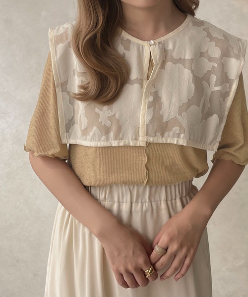 apres jour clair（アプレジュールクレア）の「【apres jour clair】２WAYシアーリブメロートップス【ZOZOTOWN限定アイテム】（Tシャツ/カットソー・レディース・ベージュ/ピンク/ブラウン系その他/アイボリー・フリー/X-LARGE）」の9枚目の写真