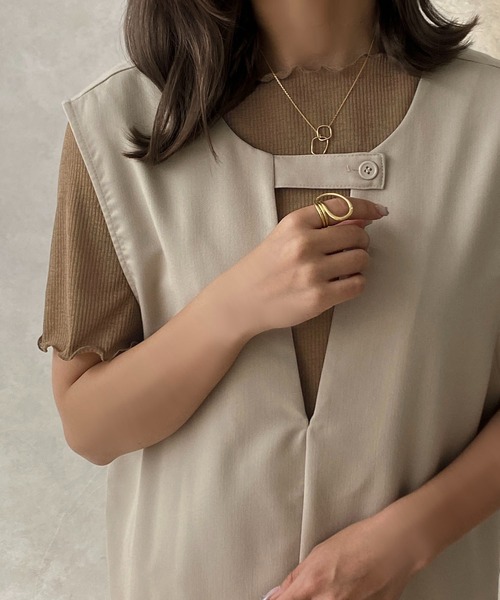 apres jour clair（アプレジュールクレア）の「【apres jour clair】２WAYシアーリブメロートップス【ZOZOTOWN限定アイテム】（Tシャツ/カットソー・レディース・ベージュ/ピンク/ブラウン系その他/アイボリー・フリー/X-LARGE）」の6枚目の写真