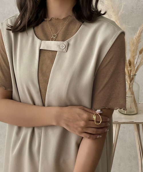 apres jour clair（アプレジュールクレア）の「【apres jour clair】２WAYシアーリブメロートップス【ZOZOTOWN限定アイテム】（Tシャツ/カットソー・レディース・ベージュ/ピンク/ブラウン系その他/アイボリー・フリー/X-LARGE）」の12枚目の写真